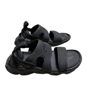 Nike Owaysis Sandals Women's Size 6 Triple Black Adjustable Straps